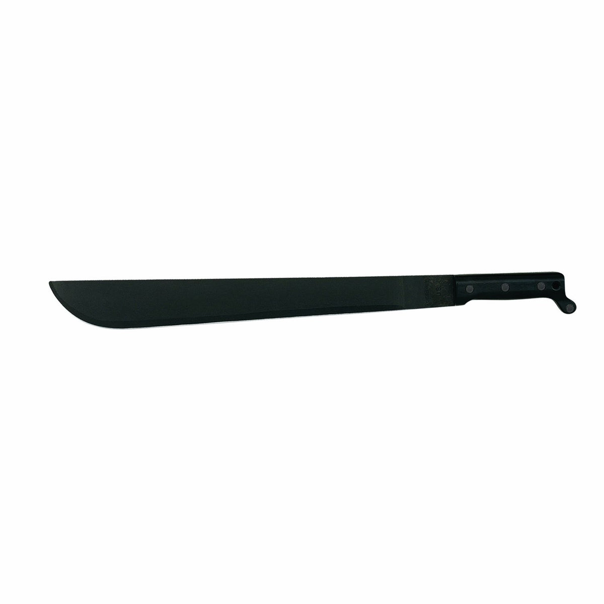 Ontario Knife Company machete front view showing blade and handle for reliable cutting