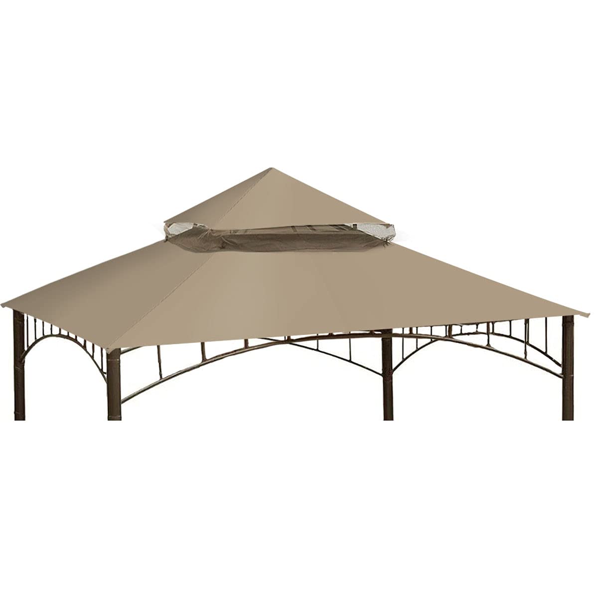 ontheway beige front canopy view showing full coverage and protection