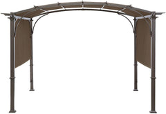 ontheway brown pergola cover front view renewing outdoor space
