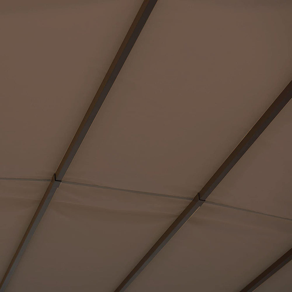 ontheway canopy installed on pergola creating shaded seating area