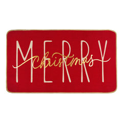ONWAY front view of Merry Christmas doormat adds festive welcome