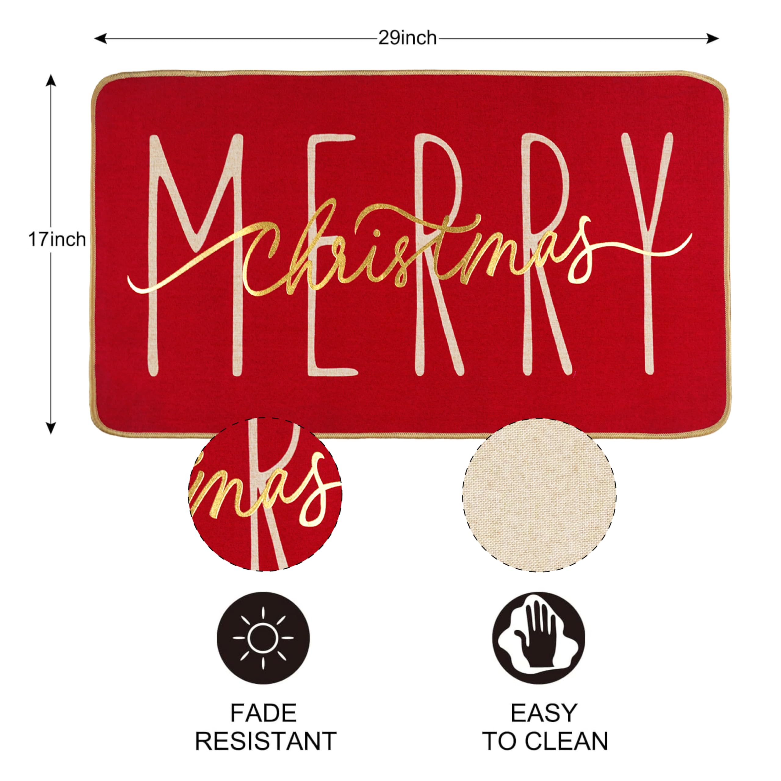 ONWAY seasonal doormat on porch creates warm holiday entrance