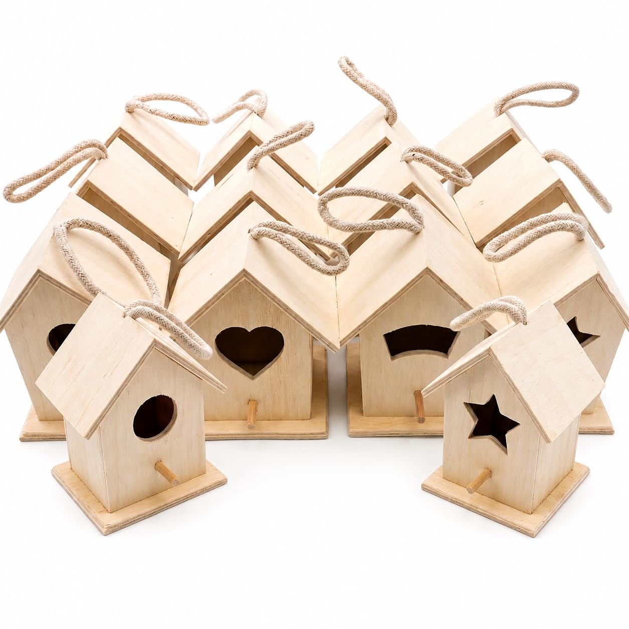Oojami front pack display showing twelve ready-to-decorate houses for group crafts