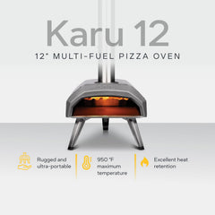 ooni Karu 12 cooking a 12-inch pizza on the stone for crisp crust and rapid bake