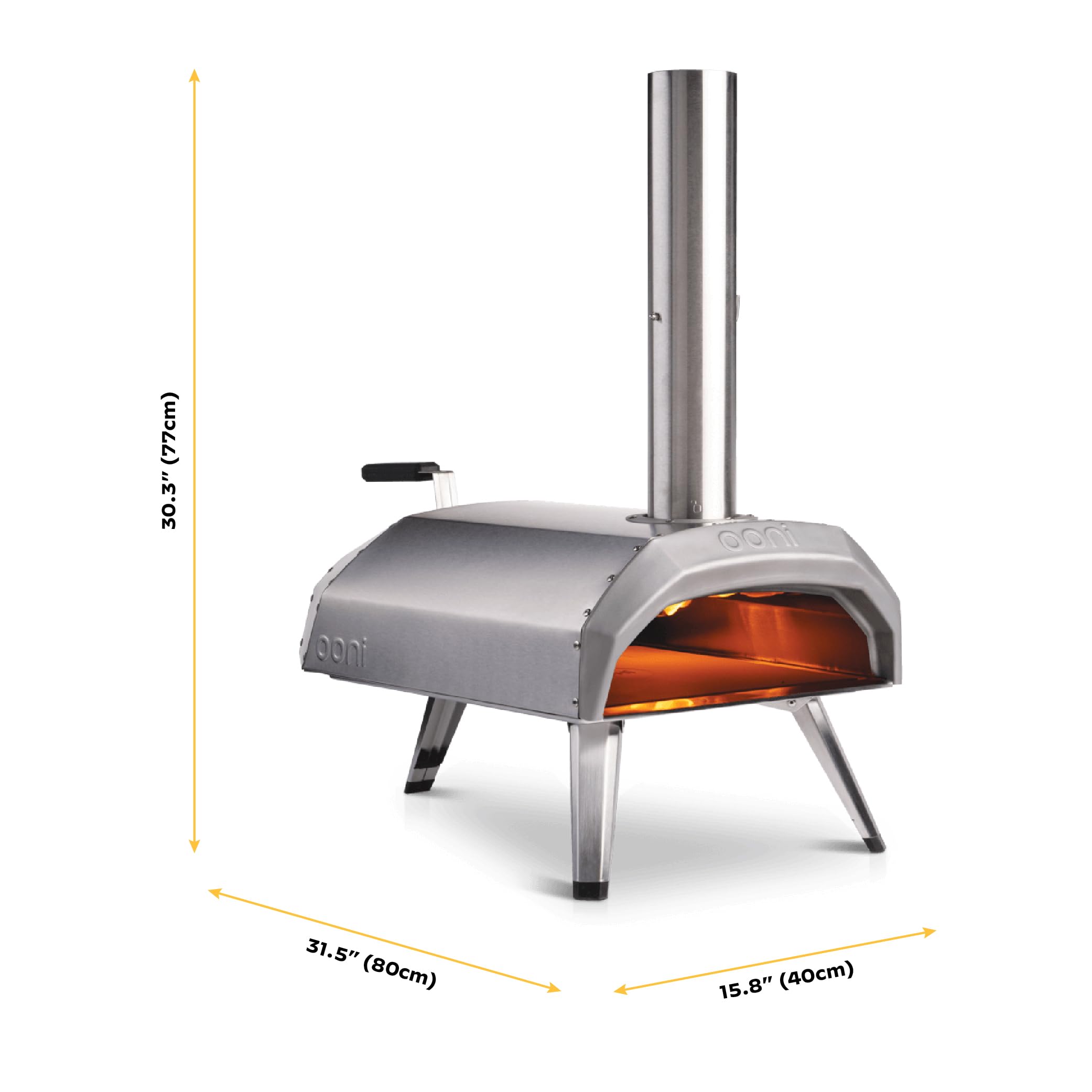 ooni Karu 12 wood-fired flame detail showing powerful searing flame and fast heat