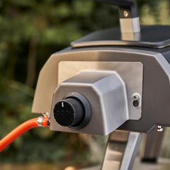 Ooni burner control dial close-up for precise temperature adjustments