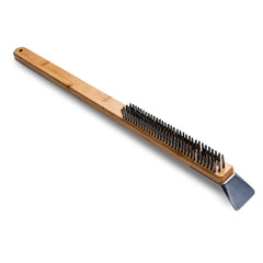 ooni pizza oven brush front view showing full tool and balanced design for easy cleaning