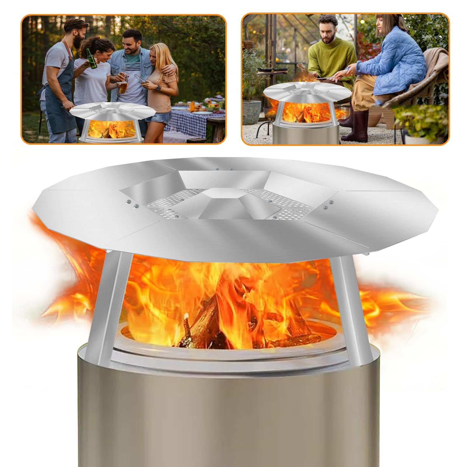 OOTDART deflector in backyard evening scene increasing comfort and warmth