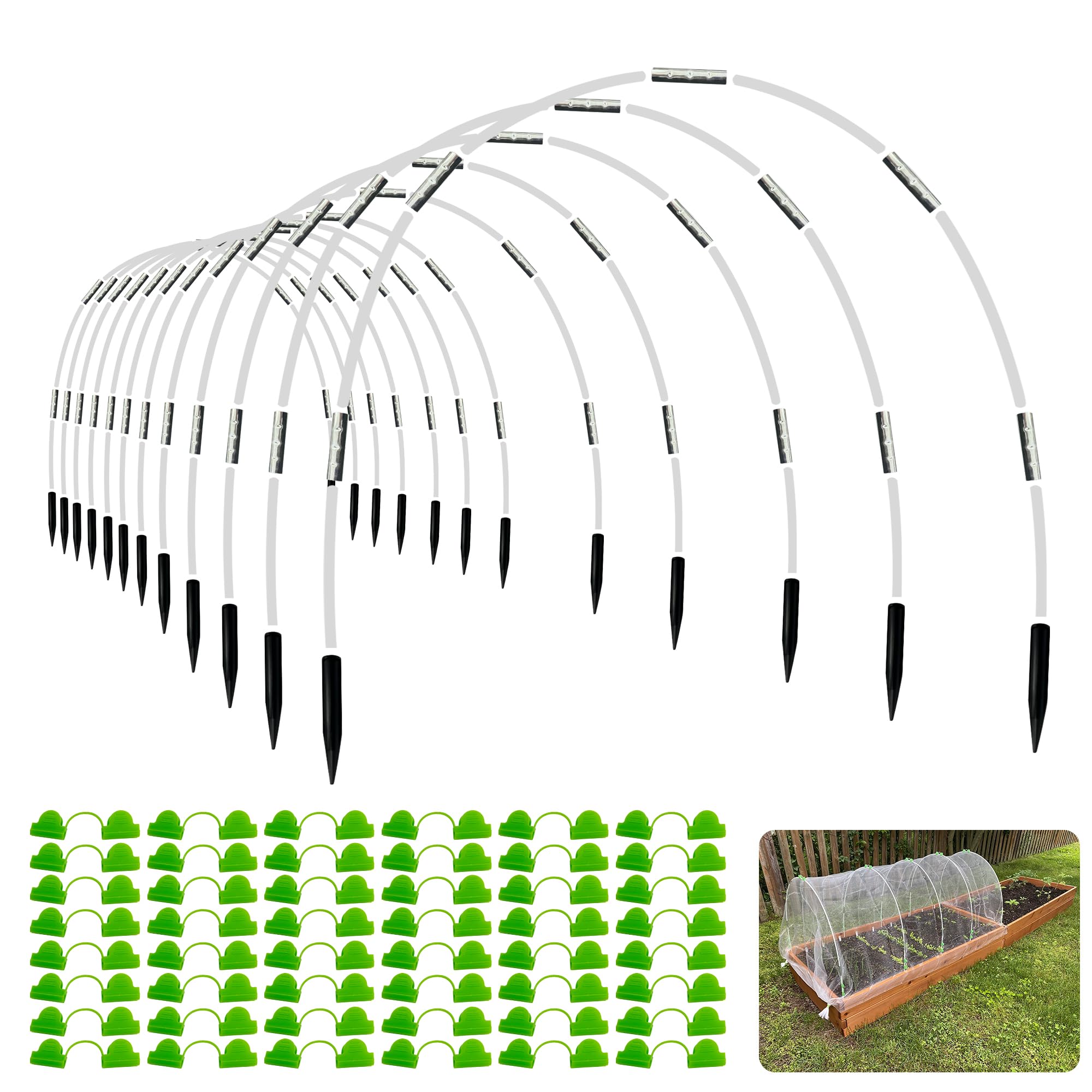 OOTONAT front packaging showing 72-piece garden hoop kit and quick assembly benefit
