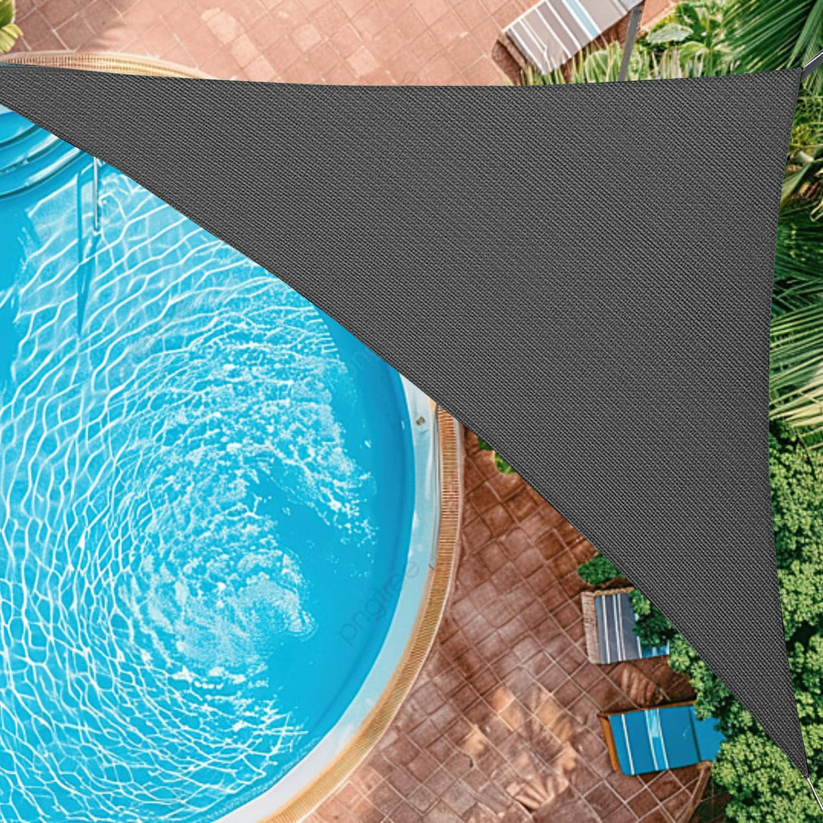 OOTONAT front view curved triangle shade sail showing modern canopy and cooling benefit