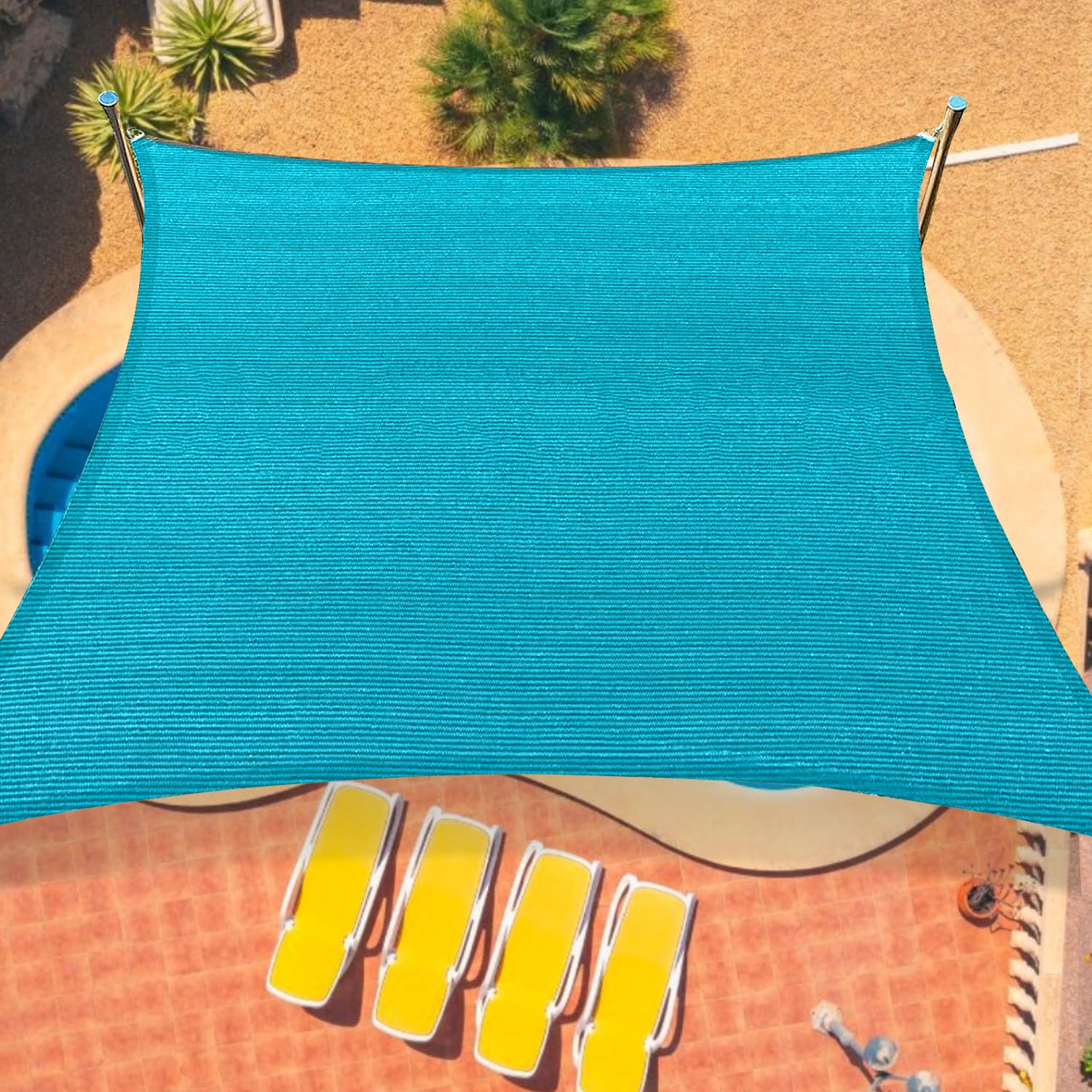 OOTONAT front view of turquoise sun shade providing cooling cover