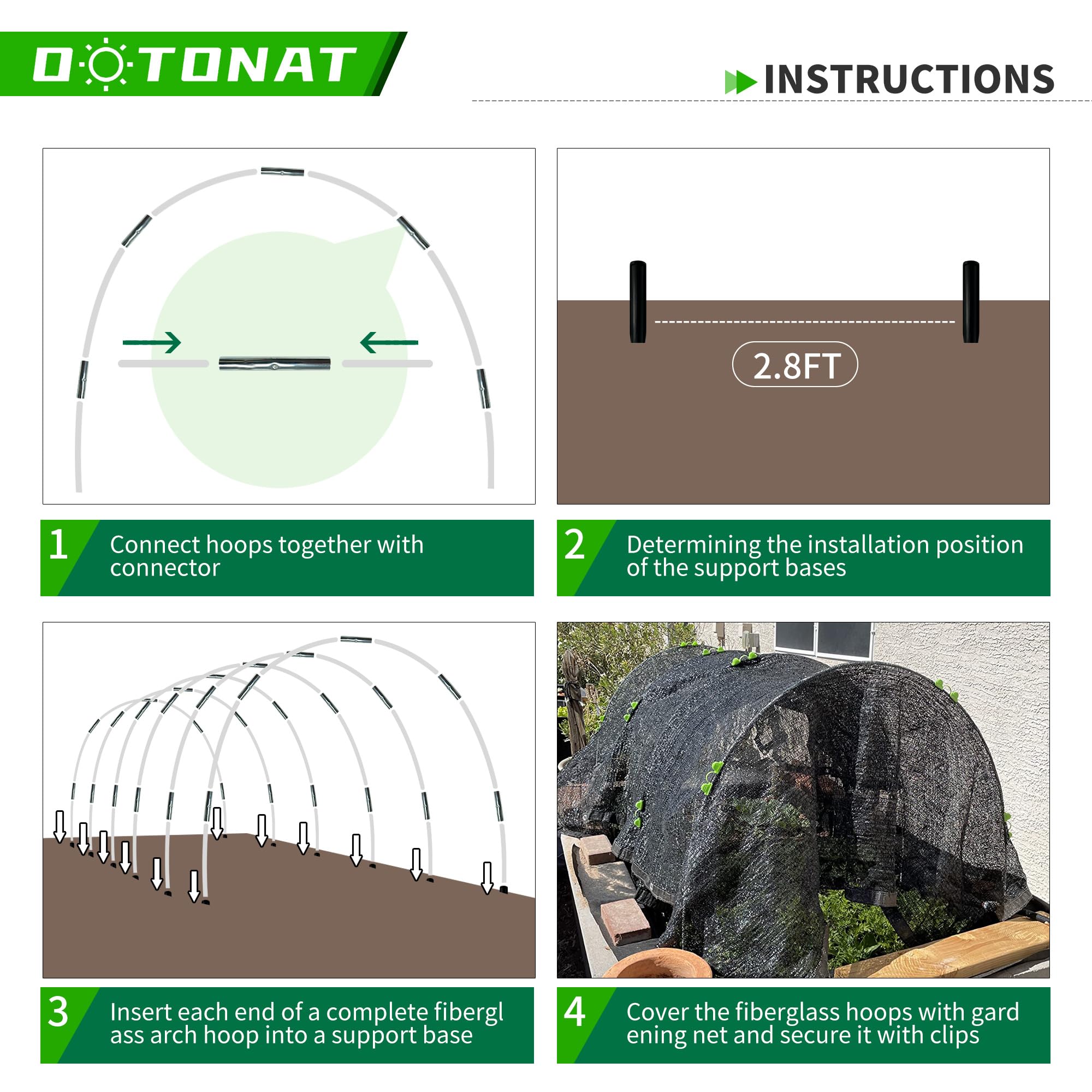 OOTONAT support base pushed into soil showing secure anchoring and easy installation