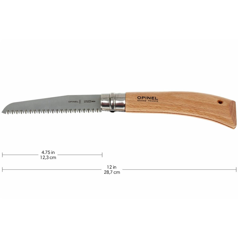 Opinel saw blade teeth detail highlighting aggressive cut performance