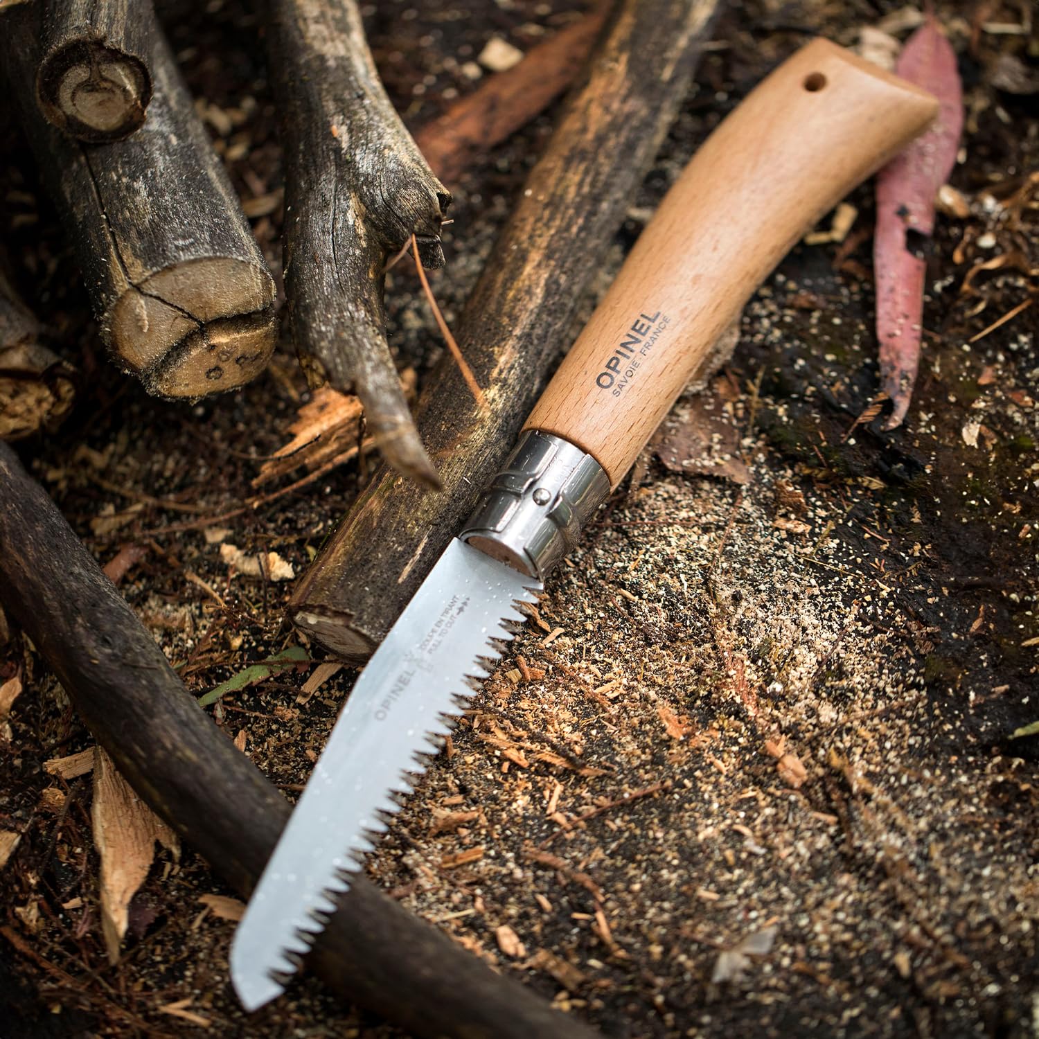 Opinel saw folded compact in handle for safe transport and storage