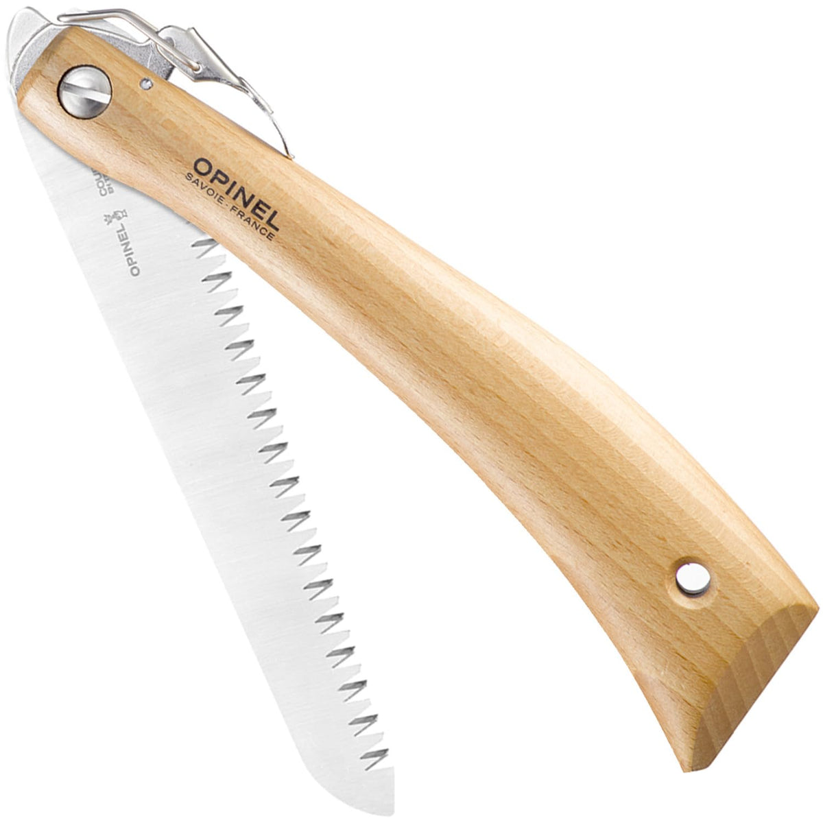 OPINEL folding saw front view showing blade and handle, ease of handling