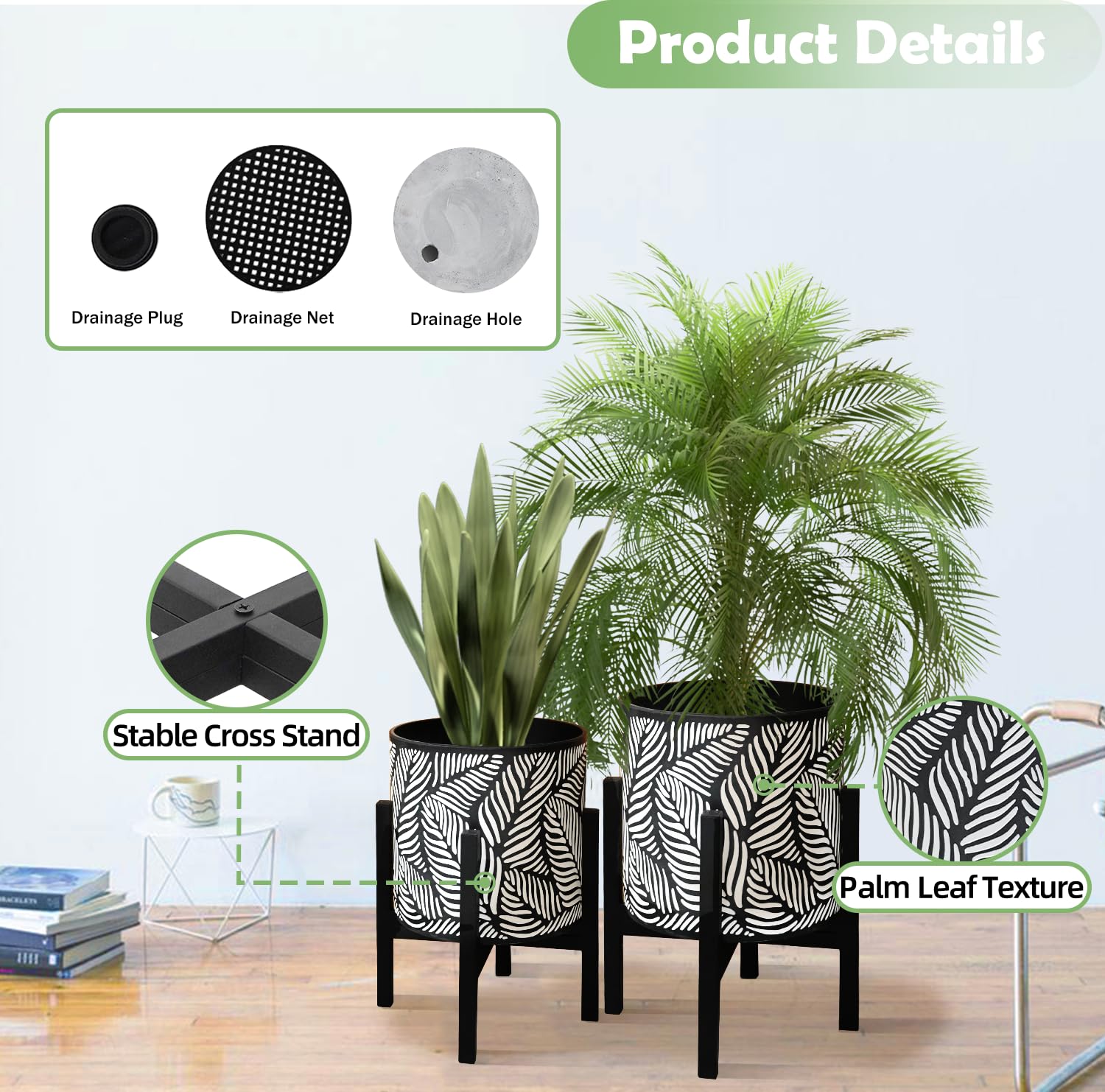 Opnons close-up palm leaf print highlighting pattern and decorative appeal