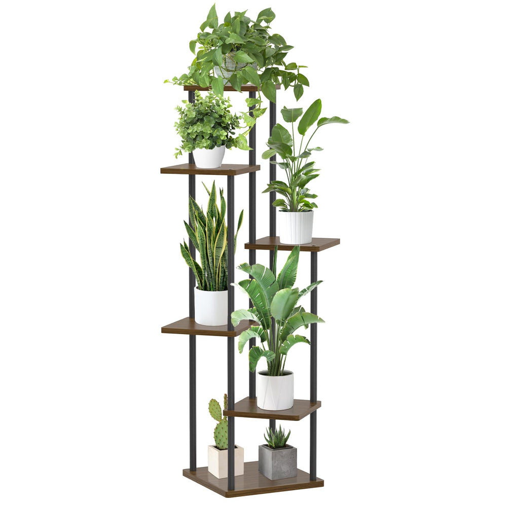 Oppro front view of 6-tier plant stand showing neat multi-level display and space saving