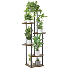 Oppro front view of 6-tier plant stand showing neat multi-level display and space saving