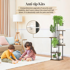 Oppro wide bottom base shot showing sturdy wider shelf for stable weight support