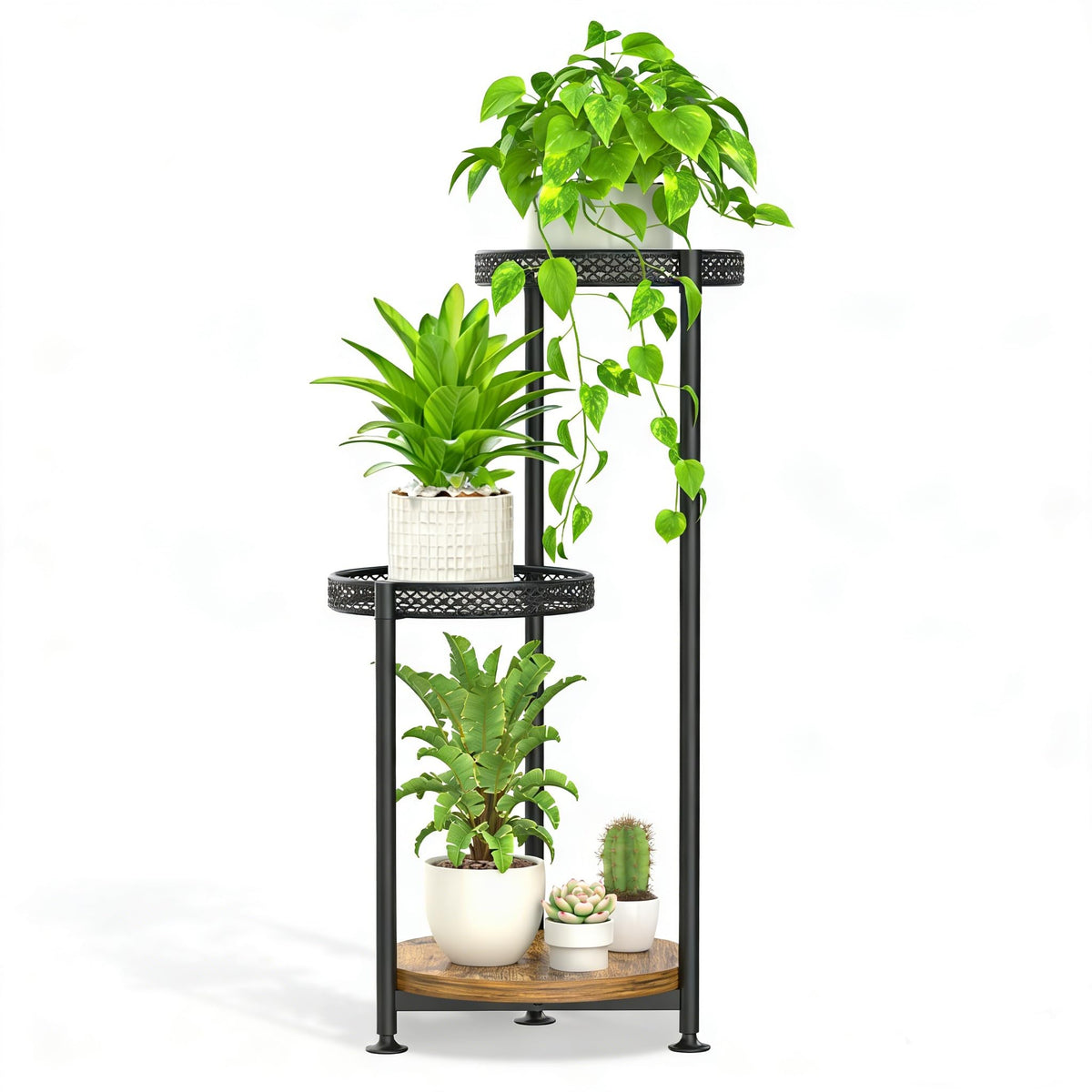 Oppro front view showing sleek metal frame and space-saving corner benefit