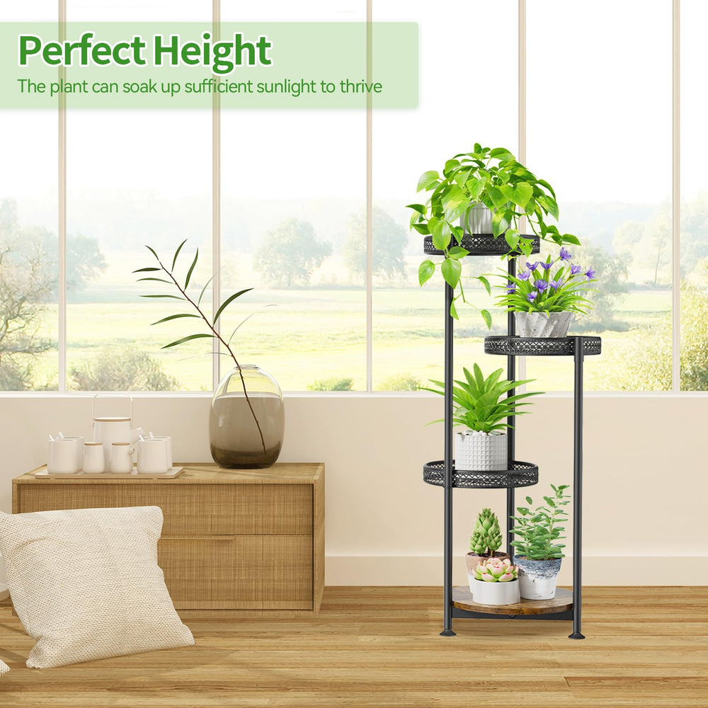 Oppro stand in living room displaying multiple plants attractively