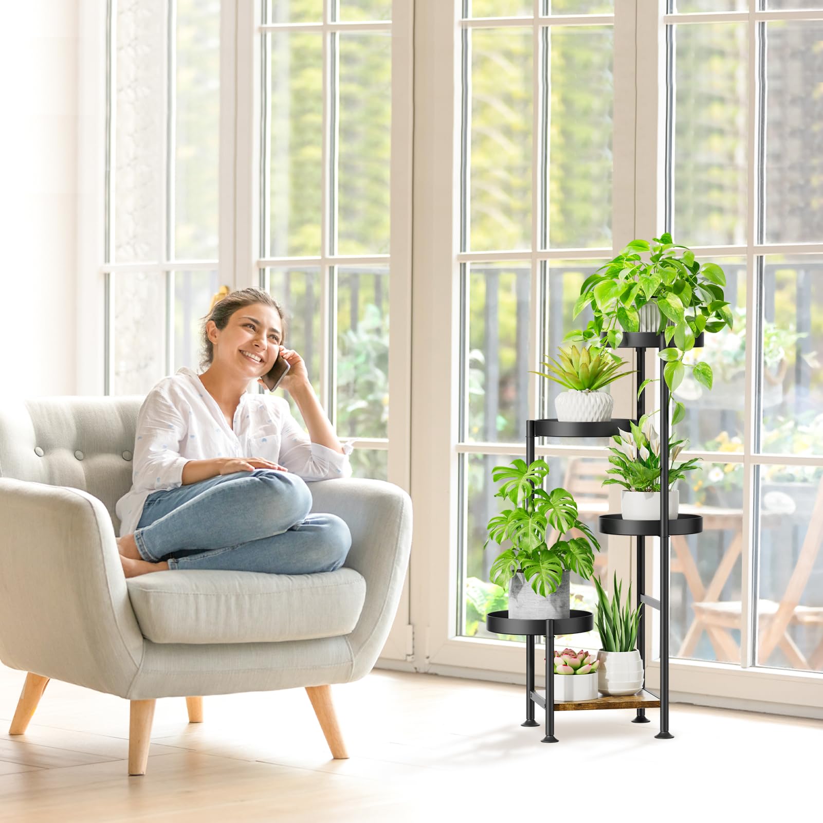 Oppro on a patio displaying plants outdoors with durable finish