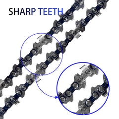 Opuladuo close-up of chain teeth highlighting durable cutters for smoother cuts