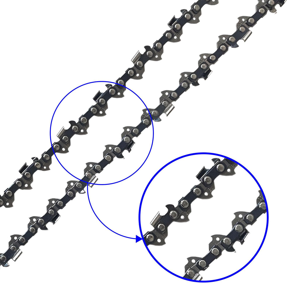 Opuladuo chain installed on an EGO 16 inch guide bar, demonstrating correct fit and alignment