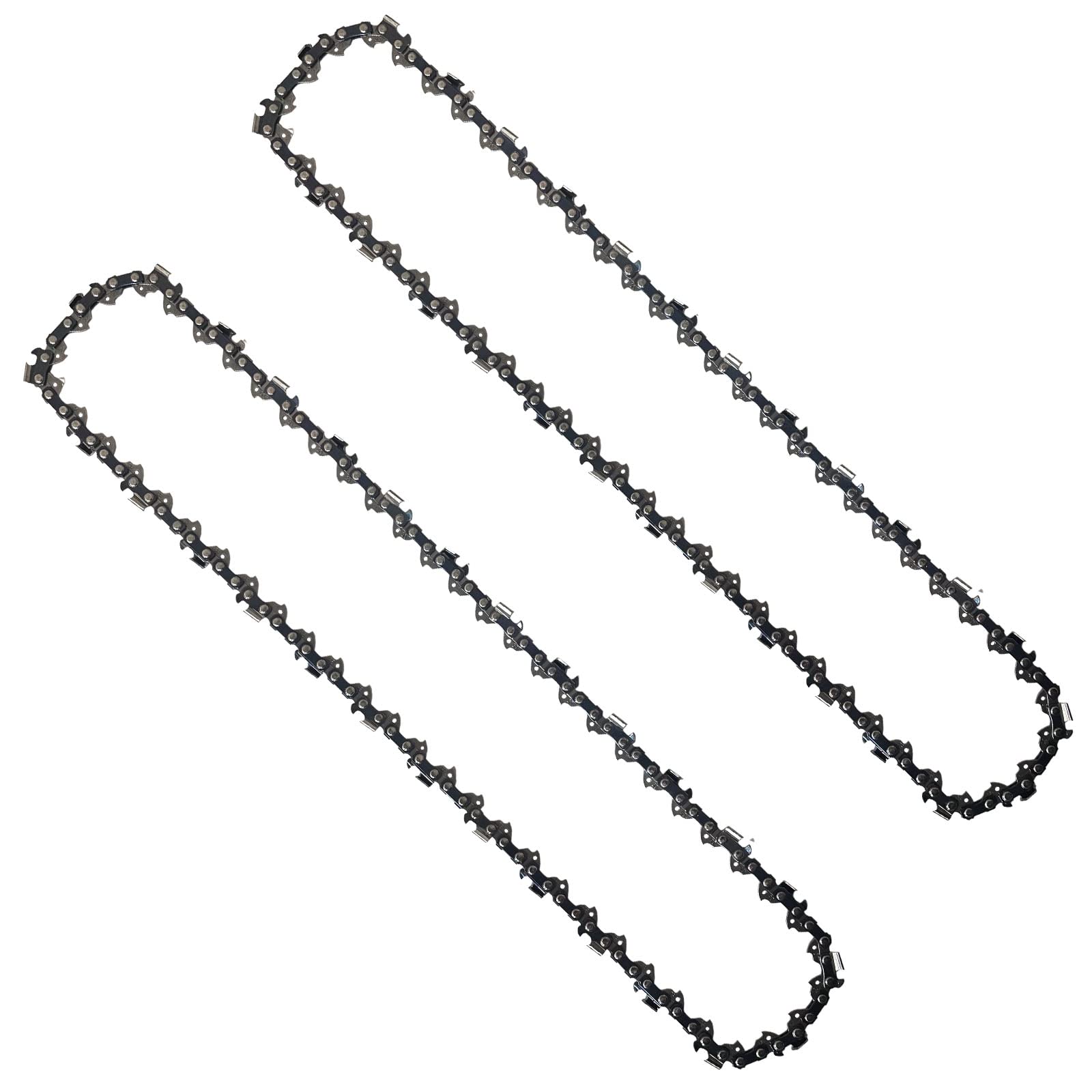 Opuladuo front view of two 12-inch chains showing ready replacement benefit