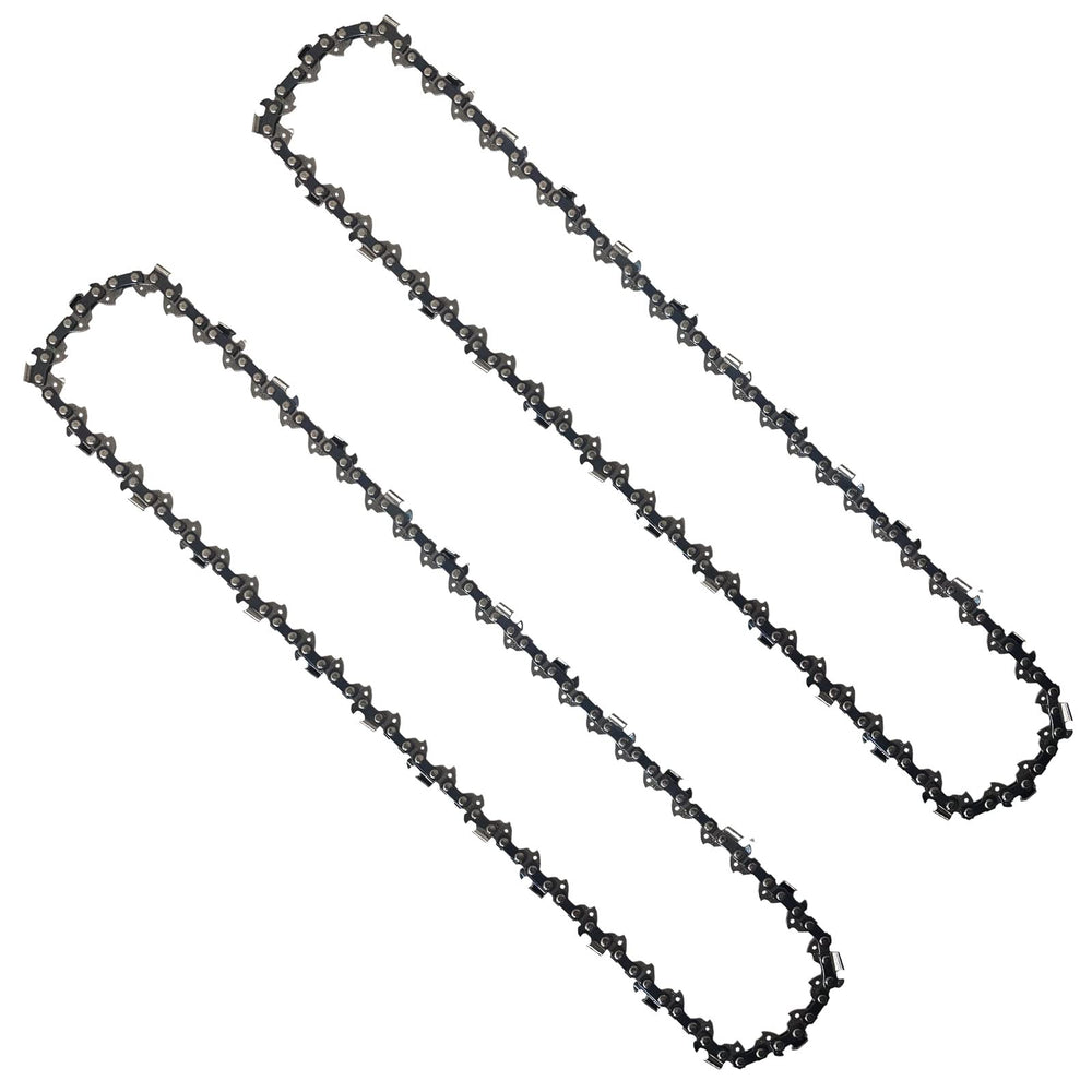 Opuladuo front view of two 12-inch chains showing ready replacement benefit