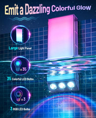 Orbecco close-up of 38-LED array demonstrating fuller, even pool light coverage