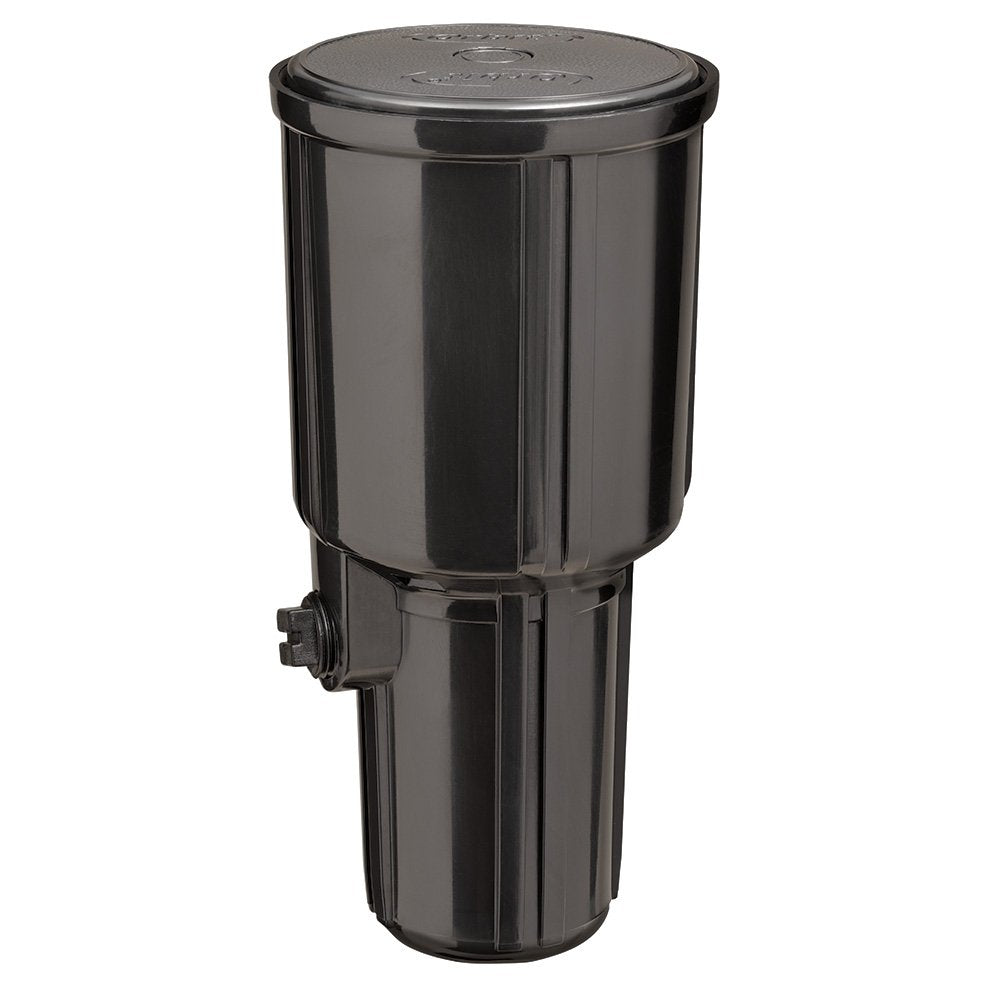 Orbit 55200 side inlet thread closeup showing dual 1/2-inch inlet for flexible installation