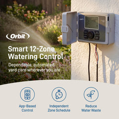 Orbit B-hyve weatherproof case protecting electronics against outdoor elements
