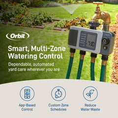 Orbit B-hyve XD Wi‑Fi hub mounted for strong connectivity and remote access