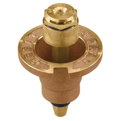 Orbit pop-up flush head front view showing compact profile and turf benefit