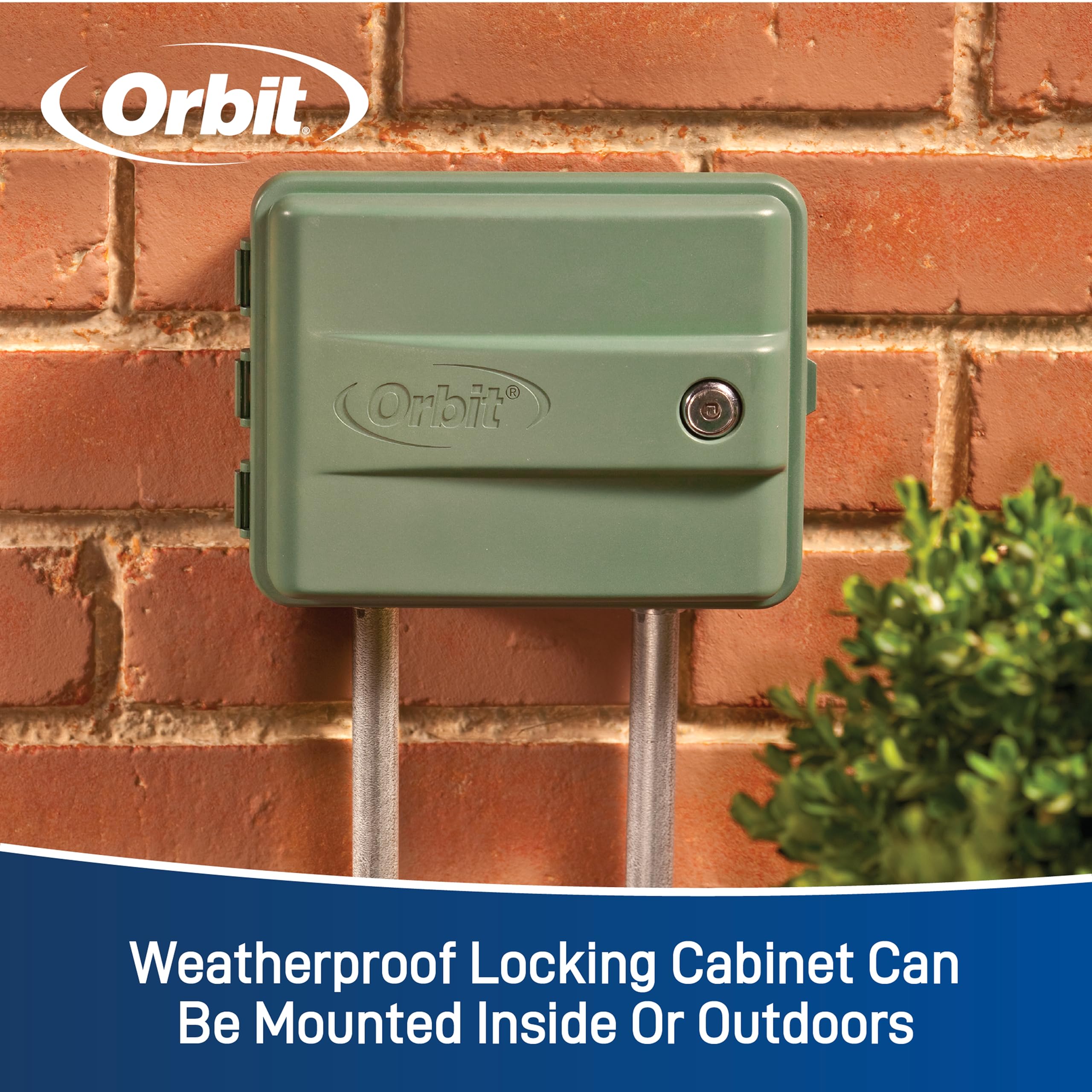 Orbit controller next to a tape measure showing compact size and installation scale