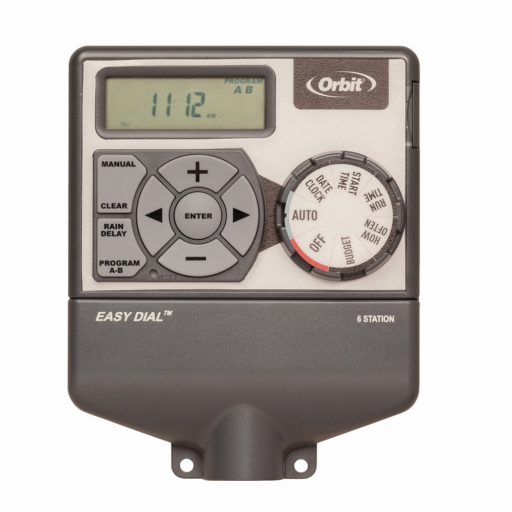 Orbit Easy Dial front panel view showing dials and buttons for fast programming benefits