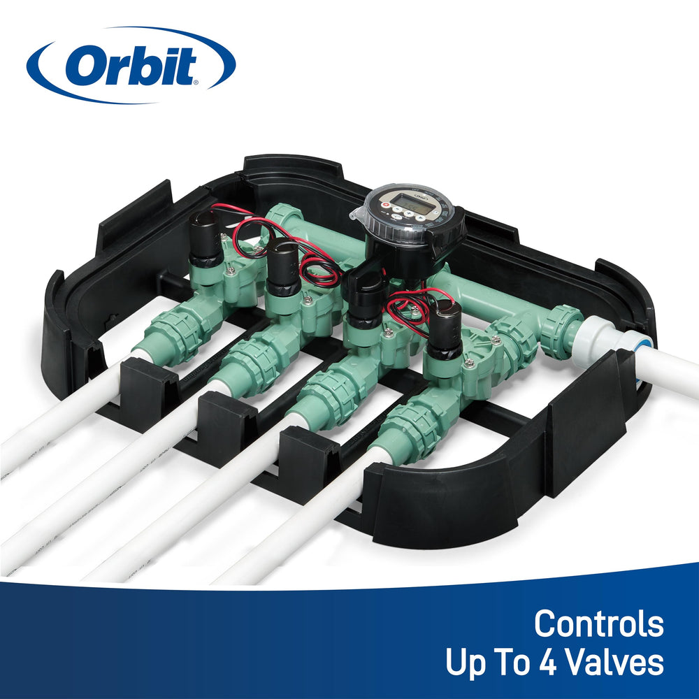 Orbit installed on PVC mainline showing recommended PVC-Lock connection for fast setup benefit