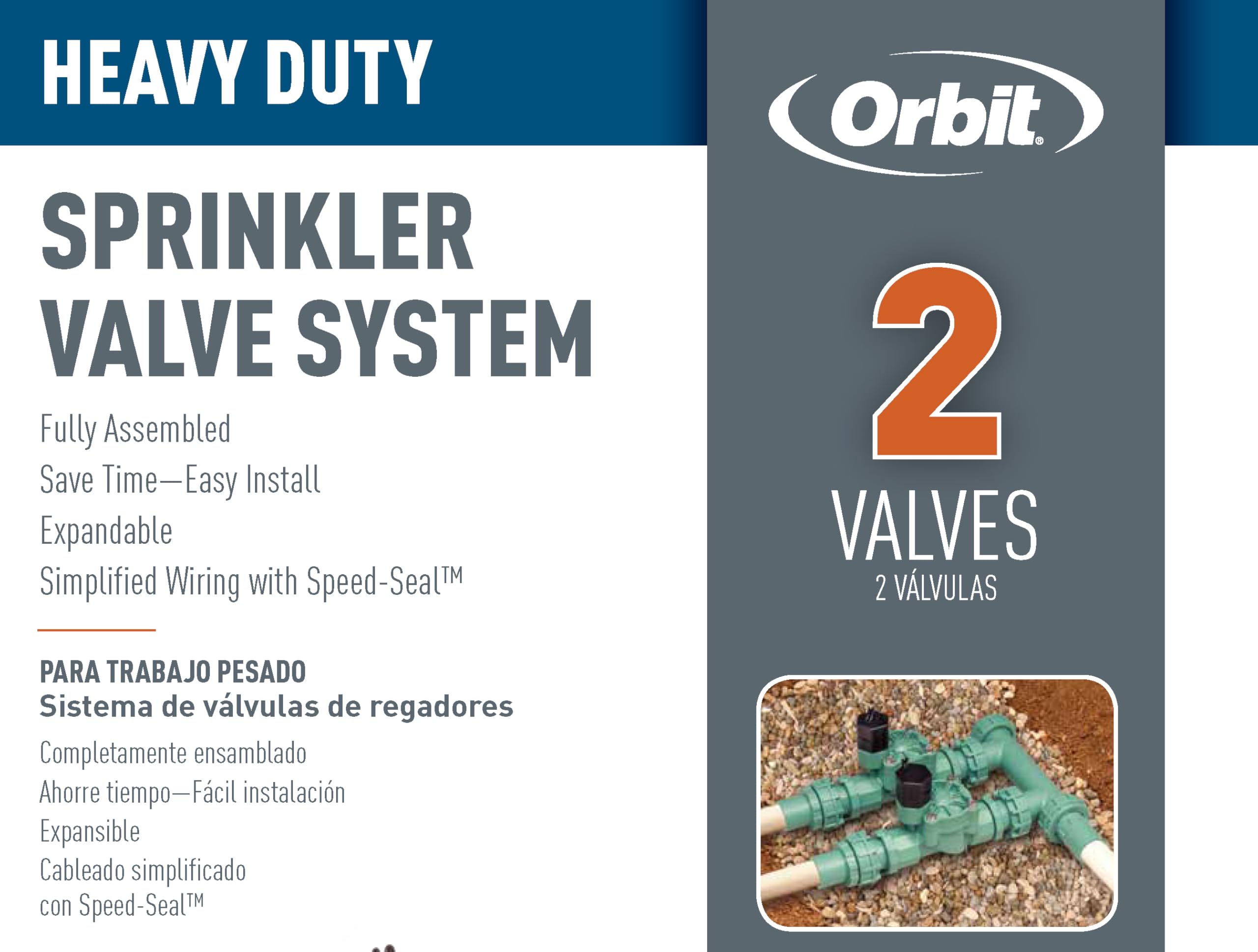 Orbit manifold mounted in valve box demonstrating protected outdoor installation