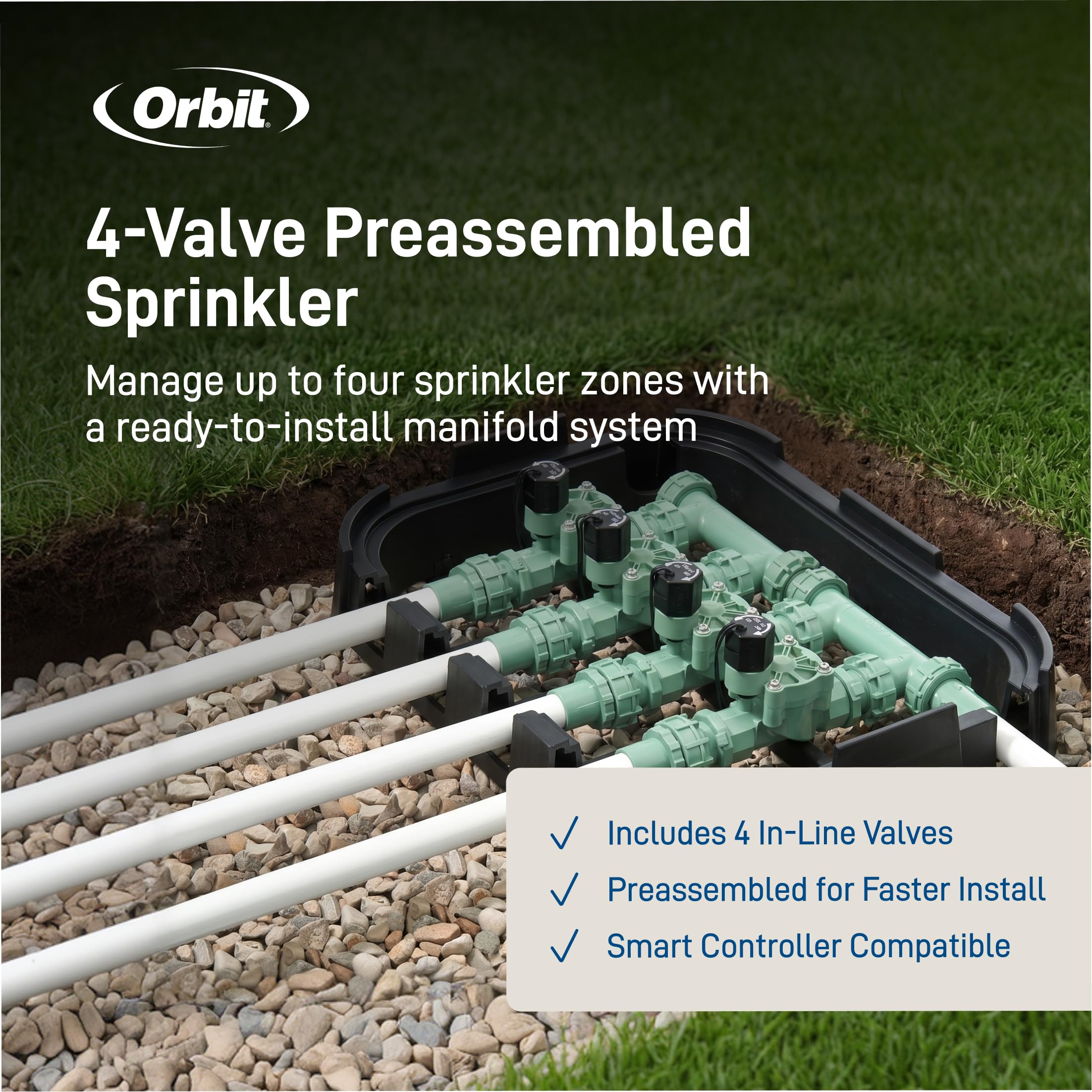 Orbit close-up of in-line L-Series valve showing robust construction and reliability