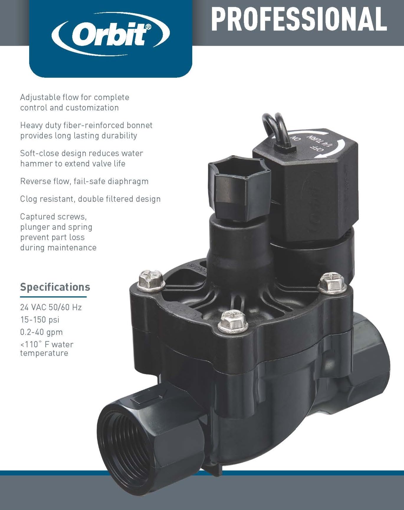 Orbit Pro L-Series close-up of internal scrubber filter for reduced clogging and better flow