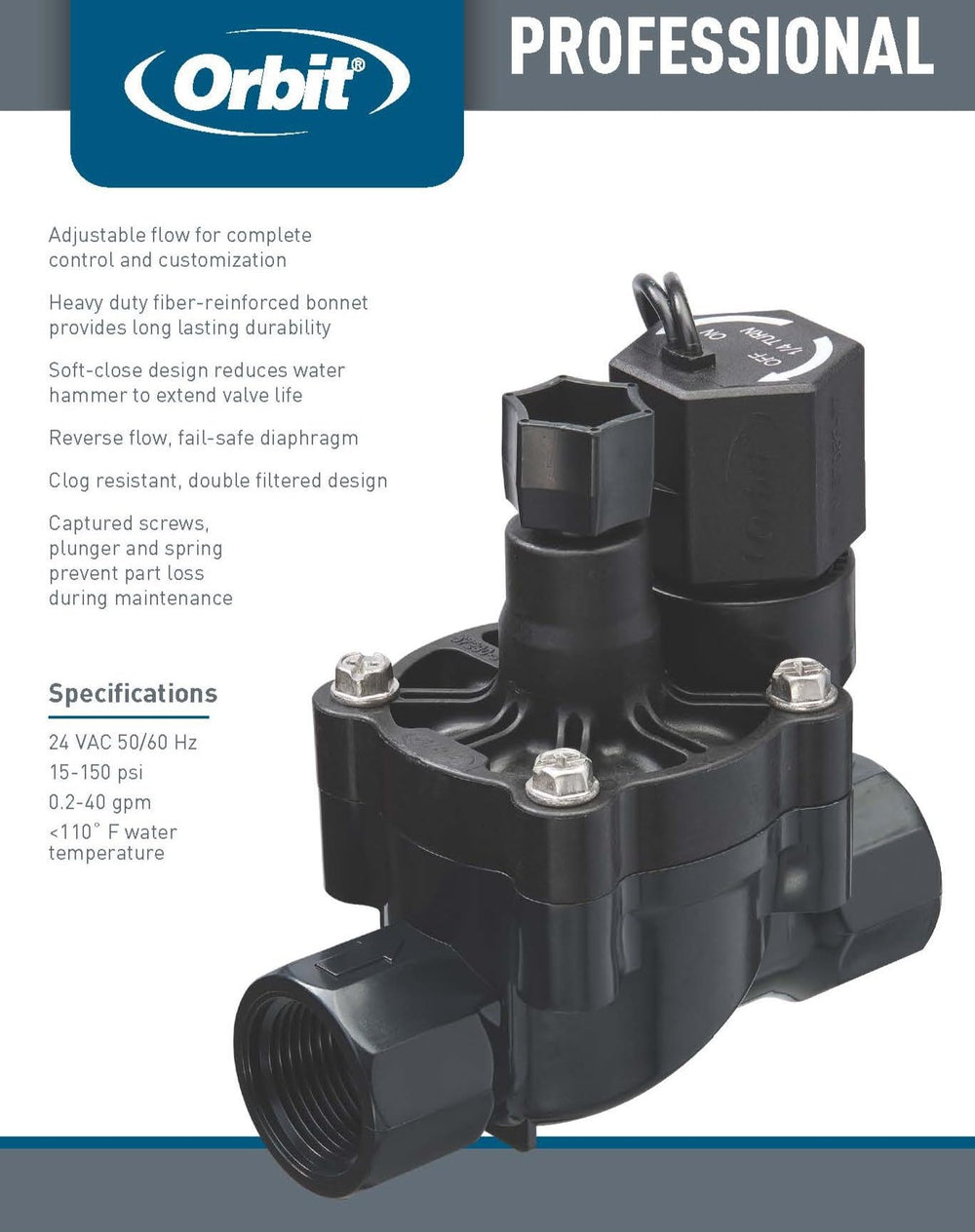 Orbit Pro L-Series close-up of internal scrubber filter for reduced clogging and better flow