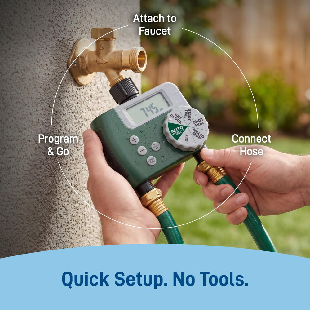 Orbit beside a garden hose to show size and scale for planning setups