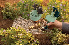Orbit solenoid and brass threads close-up highlighting durable connection benefit