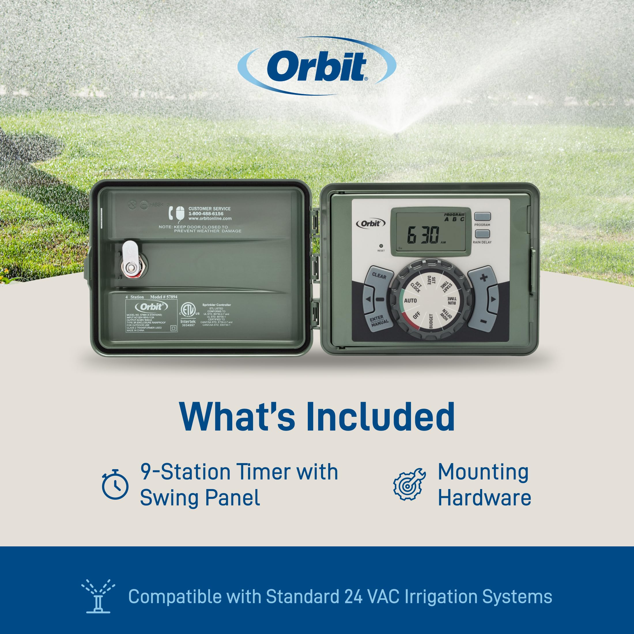 Orbit wiring diagram labels clarify terminal connections for accurate hookup