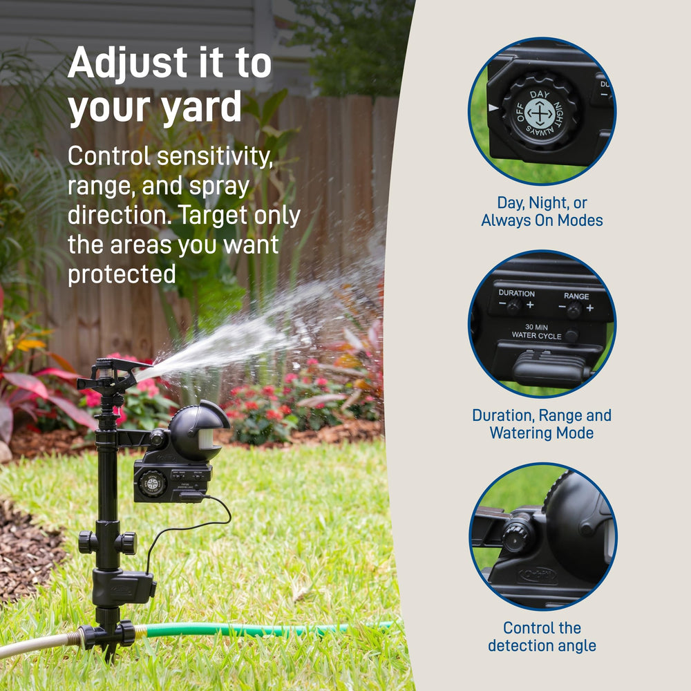Orbit beside garden hose showing size and easy backyard hookup