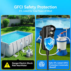 Orealla connected to an Intex pool in use providing clearer water circulation