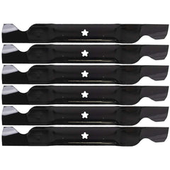Oregon blade close-up of 5-point star center hole demonstrating secure fit and accurate mounting for safer operation