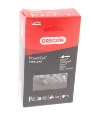 Oregon 20" PowerCut chain front view showing links and aggressive cutters for faster cuts