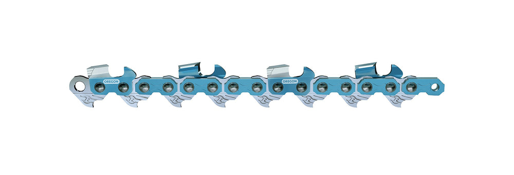 Oregon chain front view showing 24-inch fit and clear specs for reliable cutting